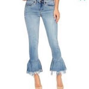BLANKNYC FANCY THAT RUFFLE HEM SKINNY JEANS SIZE 24